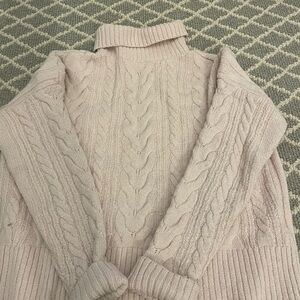 Abercrombie Kids Light Pink Cable Knit Turtleneck Sweater